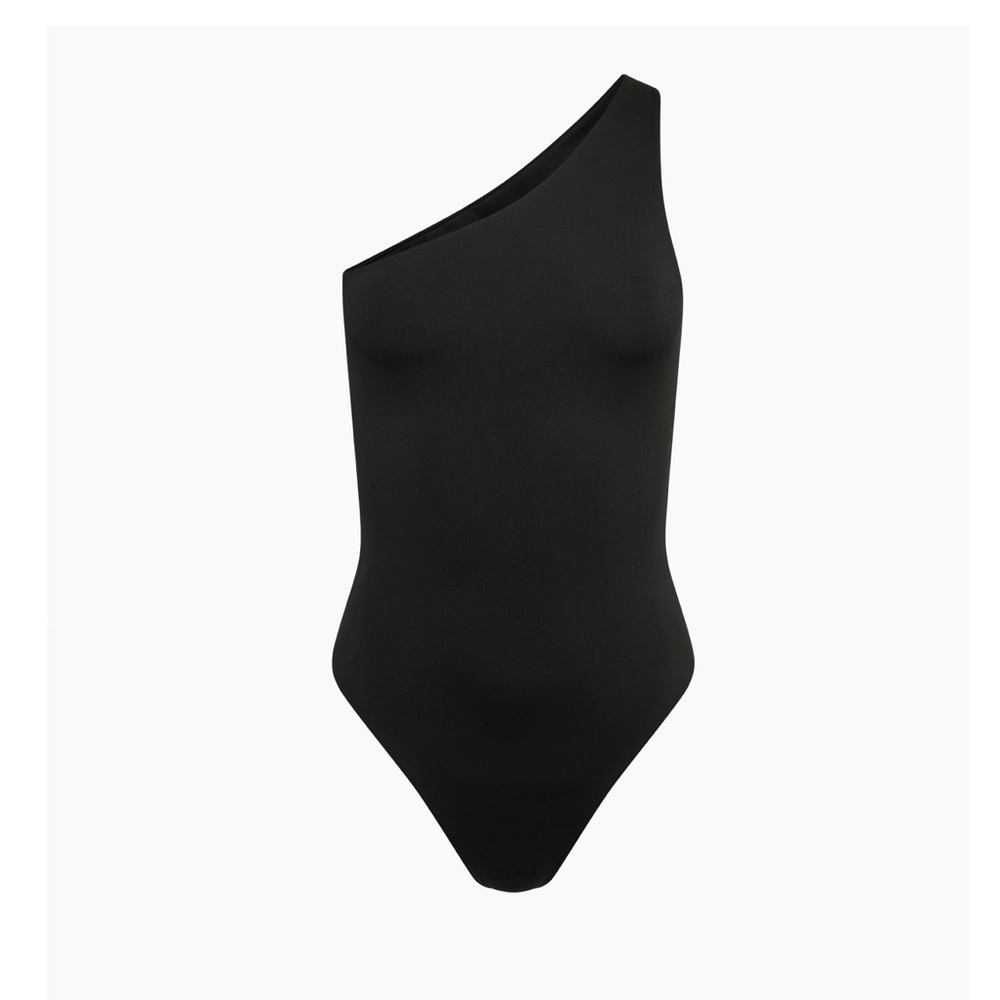One shoulder, one piece bathing suit from Revolve brand Aexae.